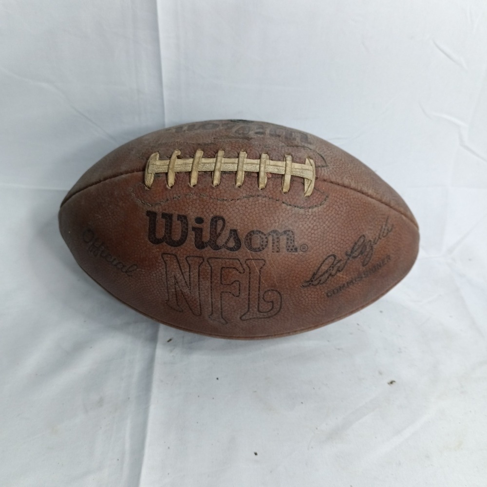 Vintage Wilson NFL Official Pete Rozelle Leather Football Made in USA Brown
